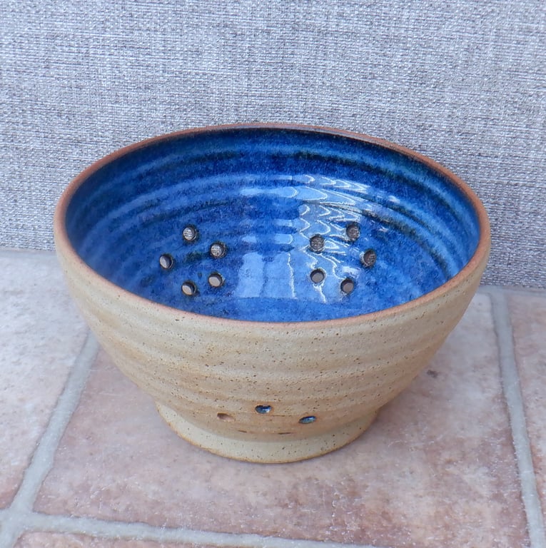 Berry bowl or colander hand thrown stoneware pottery ceramic handmade drainer 