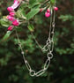  Silver Paperclip and Circles Chain Link Necklace - Image 2