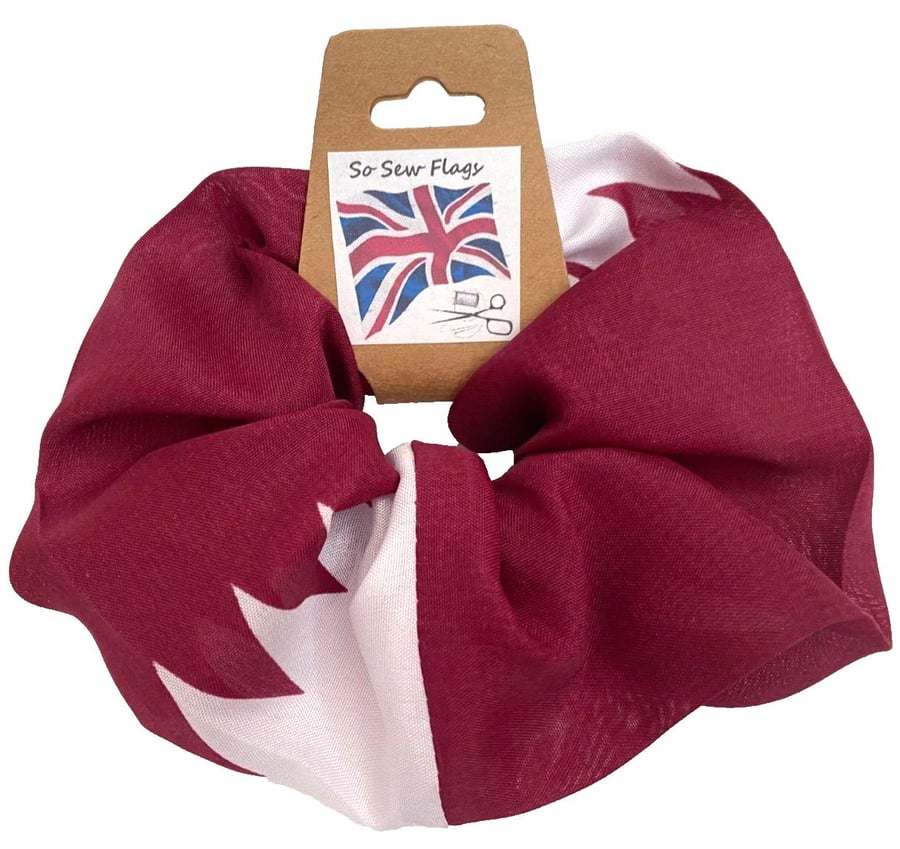 Qatar Flag Hair Scrunchie Scrunchies Accessory Band Elastic