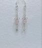Wirework bow drop earrings with rose quartz and labradorite - Image 4