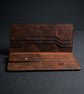 Mahogany Brown Full Grain Leather Long Wallet Coin Pocket Organiser Wallet UK