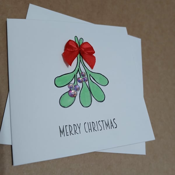 Christmas card mistletoe