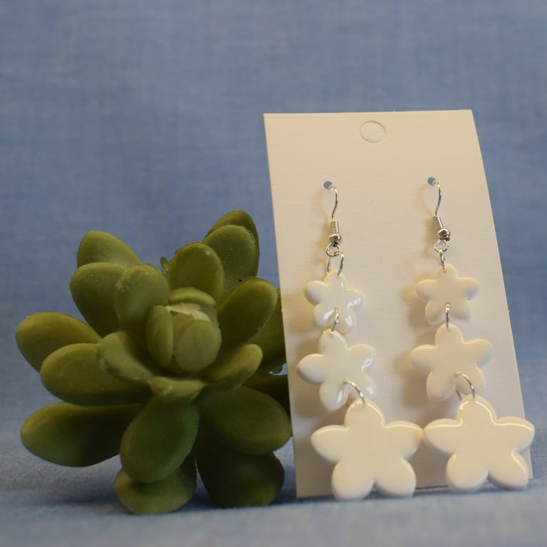 Trio Flower Drop Earrings