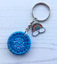 Dorset Button Keyring with a Rainbow Charm - Image 1