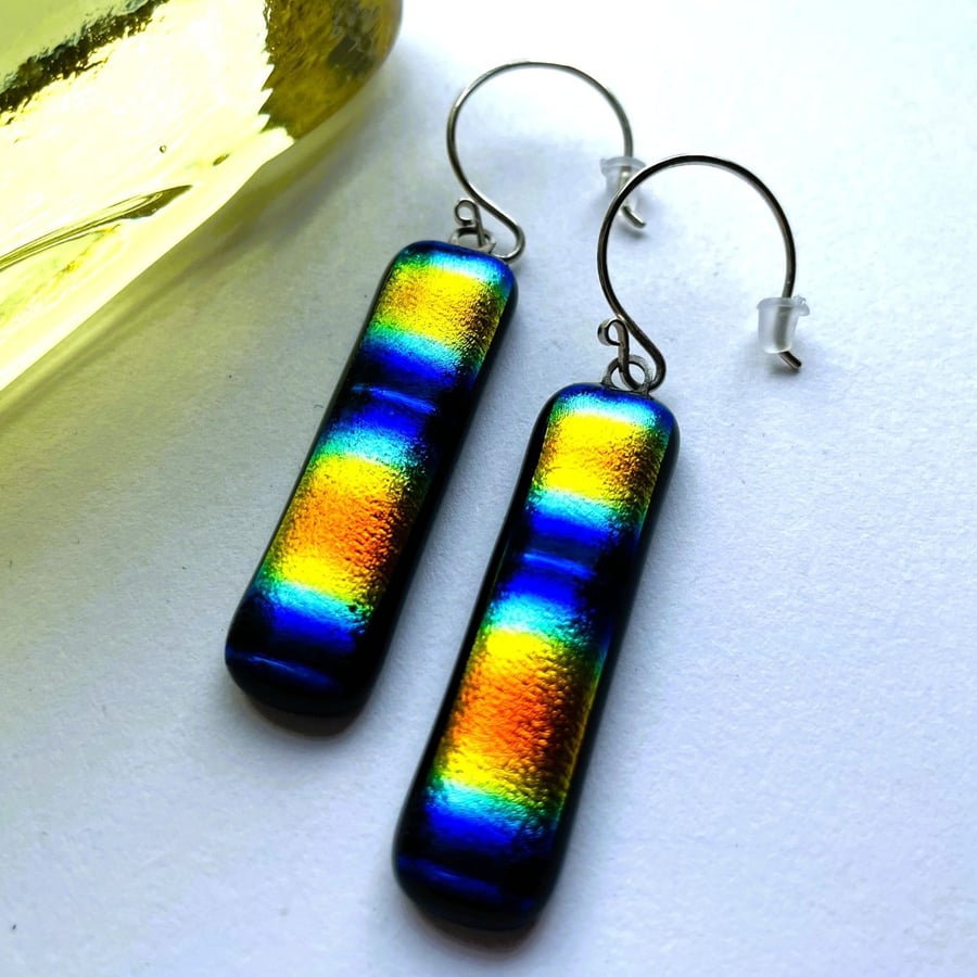 Glass Rainbow Drop Earrings