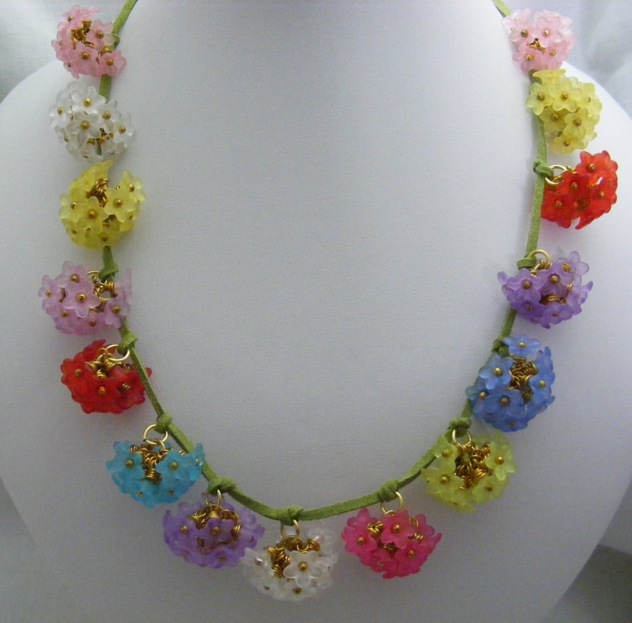 Multi-Coloured Flower Necklace