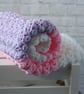 Baby blanket, pink lilac white, 32" x 24" approx, - Image 10