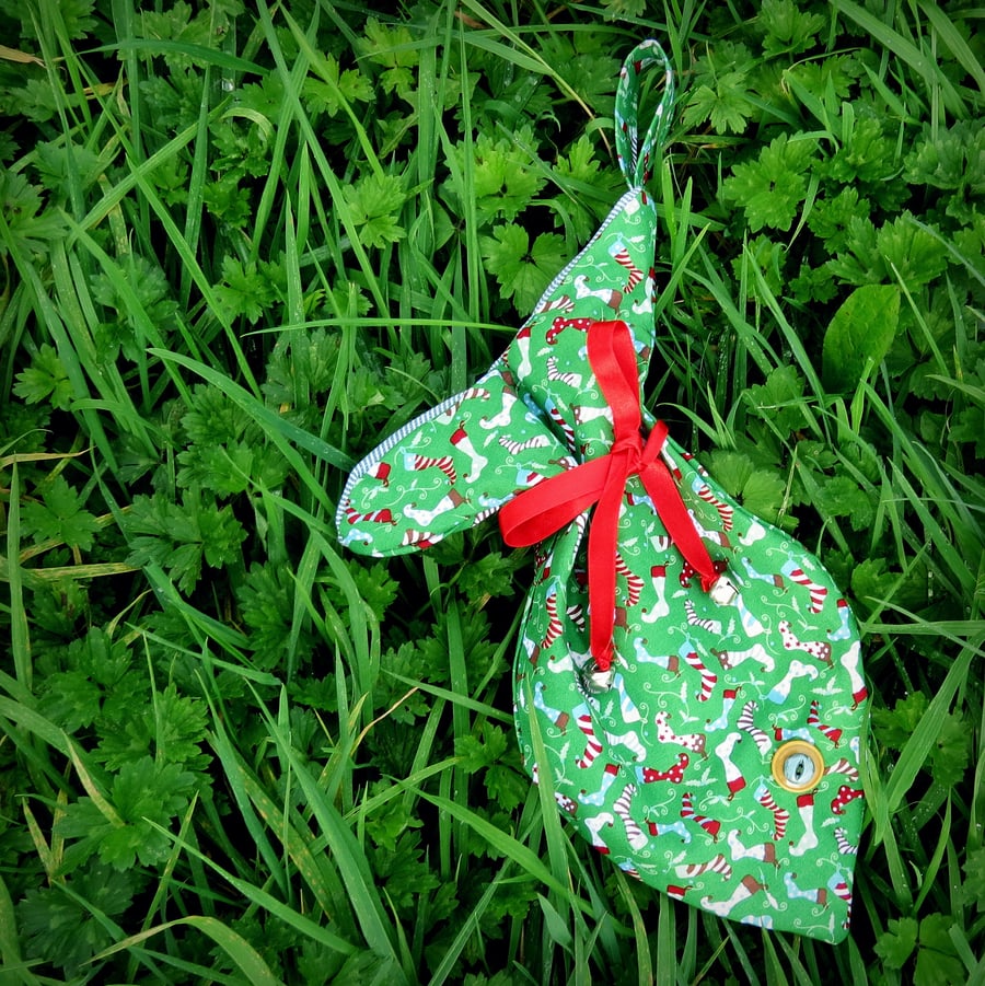 Pet stocking.  Sale!  A Christmas stocking for a cat.  Fish shaped stocking. 