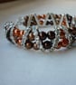 COFFEE, CHOCOLATE BROWN AND COPPER RHINESTONE BRACELET.  929 - Image 2