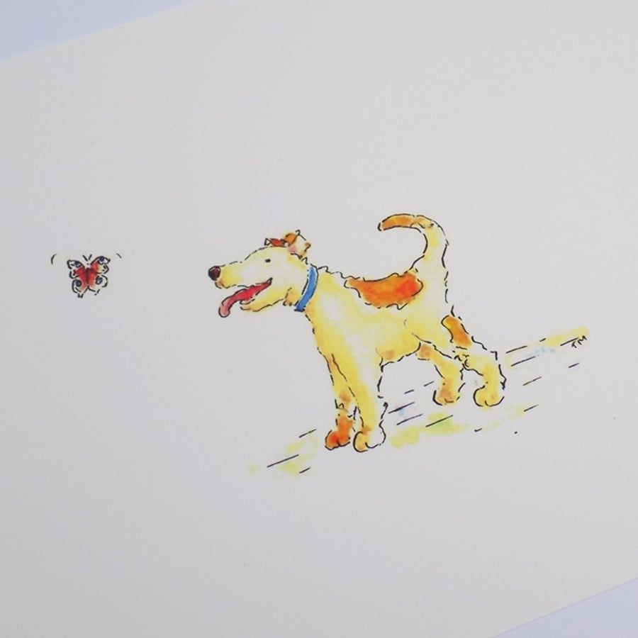 A4 Dog Print - 'Flutterby'
