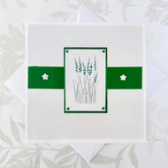Handmade Birthday floral card - emerald May birthday or 55 anniversary