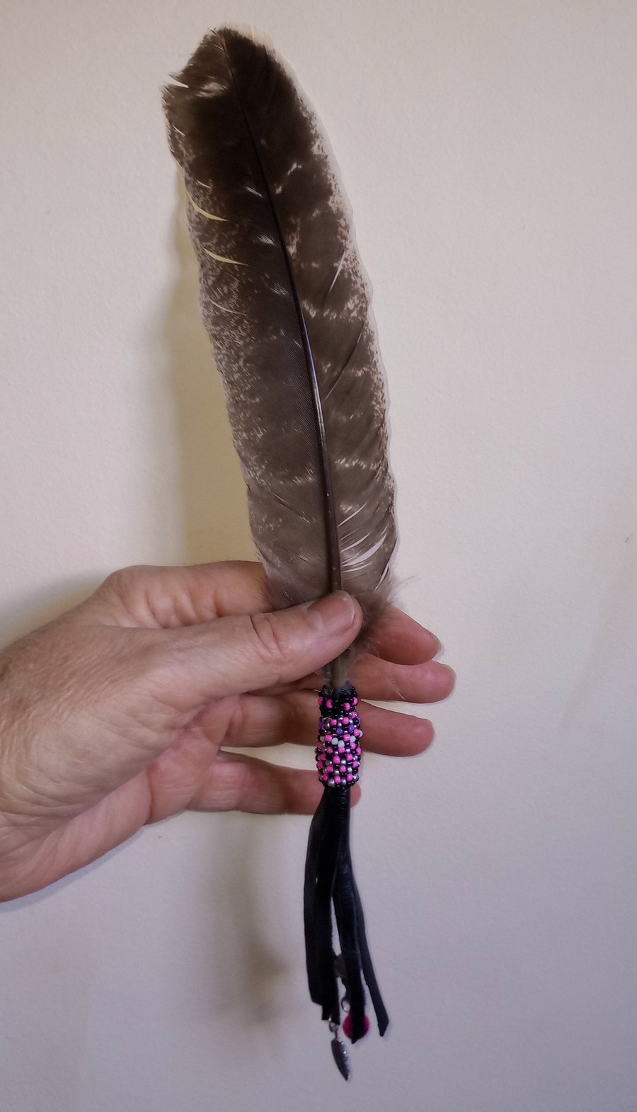 Beaded Prayer smudging feather wild Turkey spiritual pagan sage air ritual 