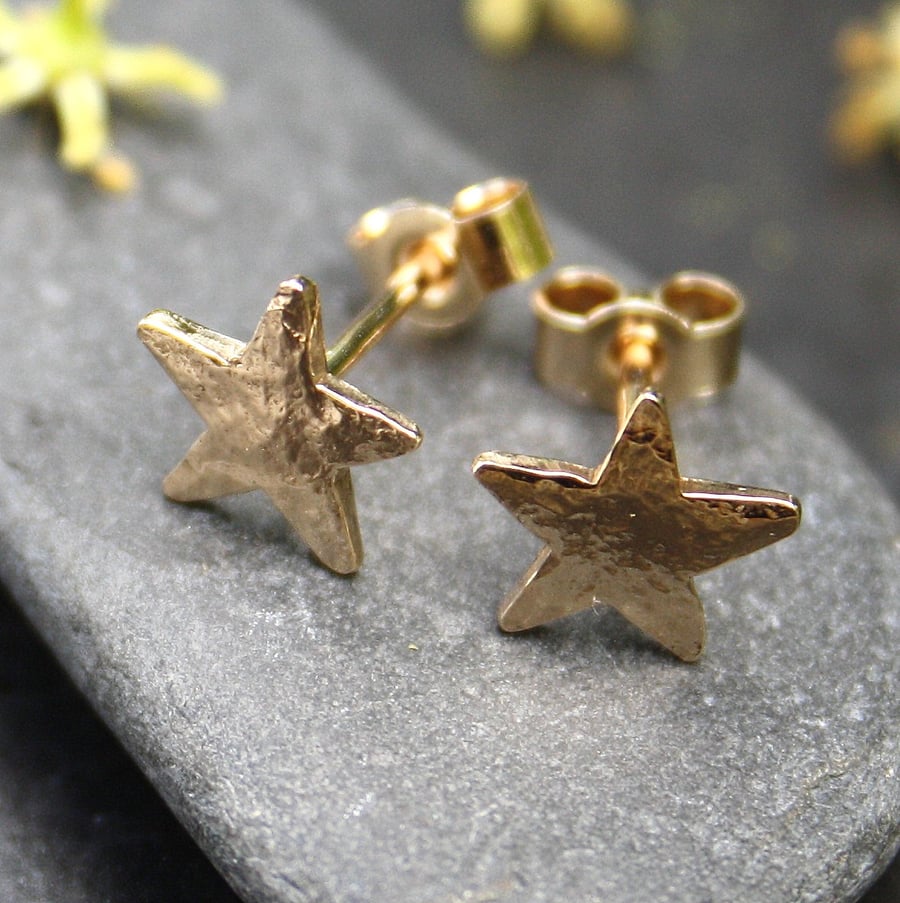 Reserved for Jane Gold Star stud earrings 9ct