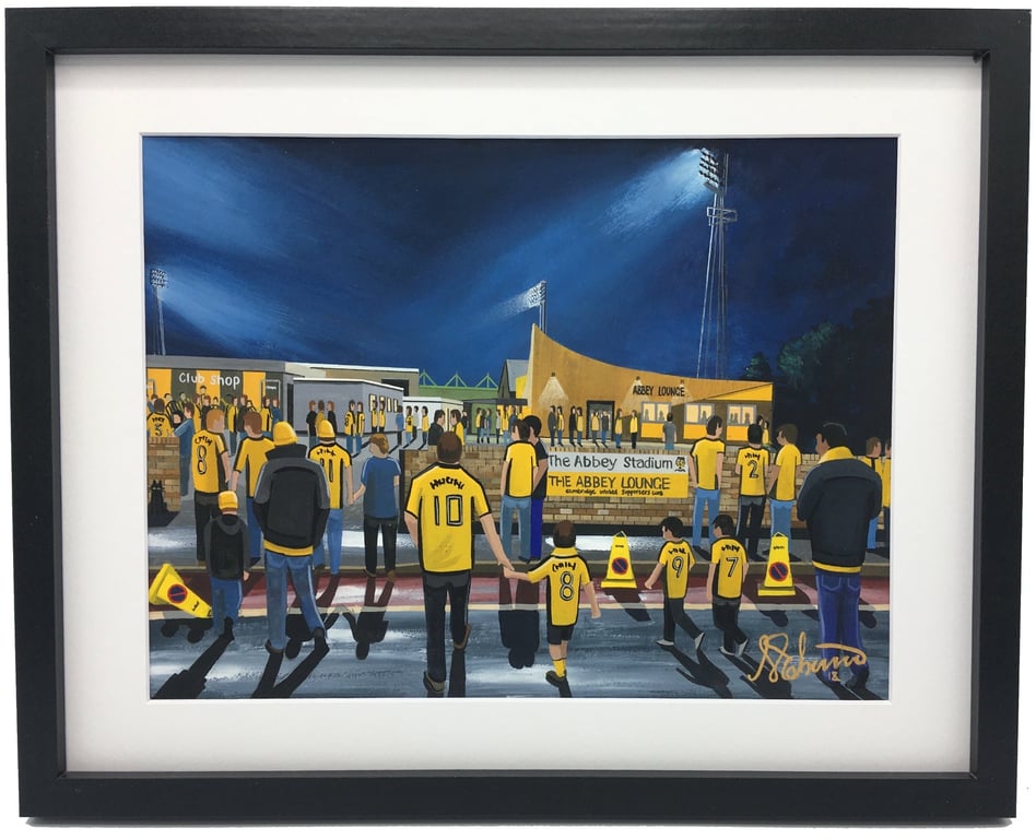 Cambridge. Framed & Unframed Art Print, Utd Football Club FC, Abbey Stadium Gift