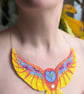 The Sun Owl – Handmade Textile Statement Necklace