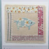 Pretty Pig hand-stitched card for young or old guaranteed to bring a smile!