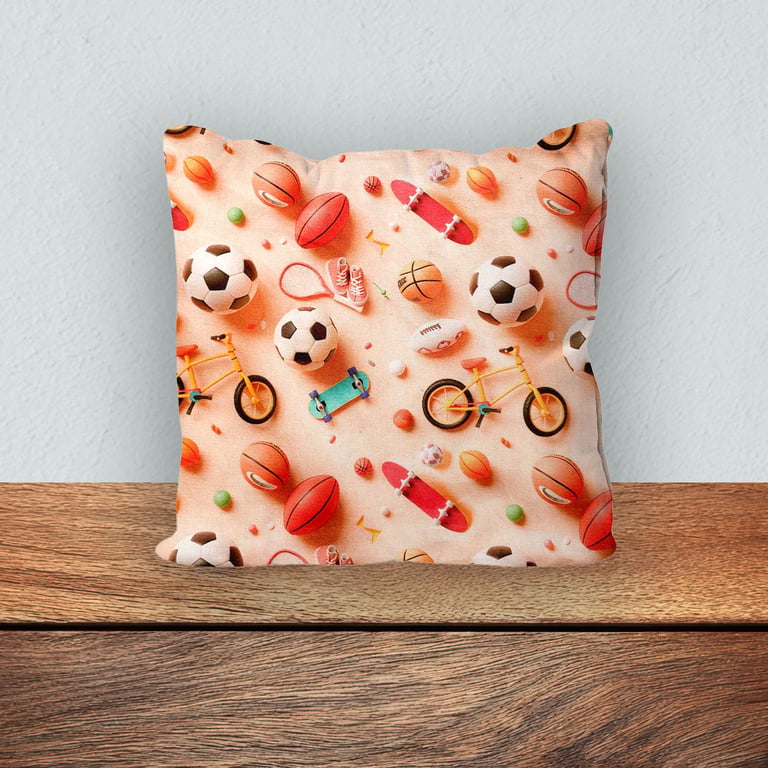 Children's Cushion, Nursery Mini Cushion, Handmade Cushion-Sports Design-115