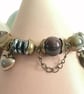 Steampunk beaded charm bracelet, pyrite mookite & Tigers eye - Image 6