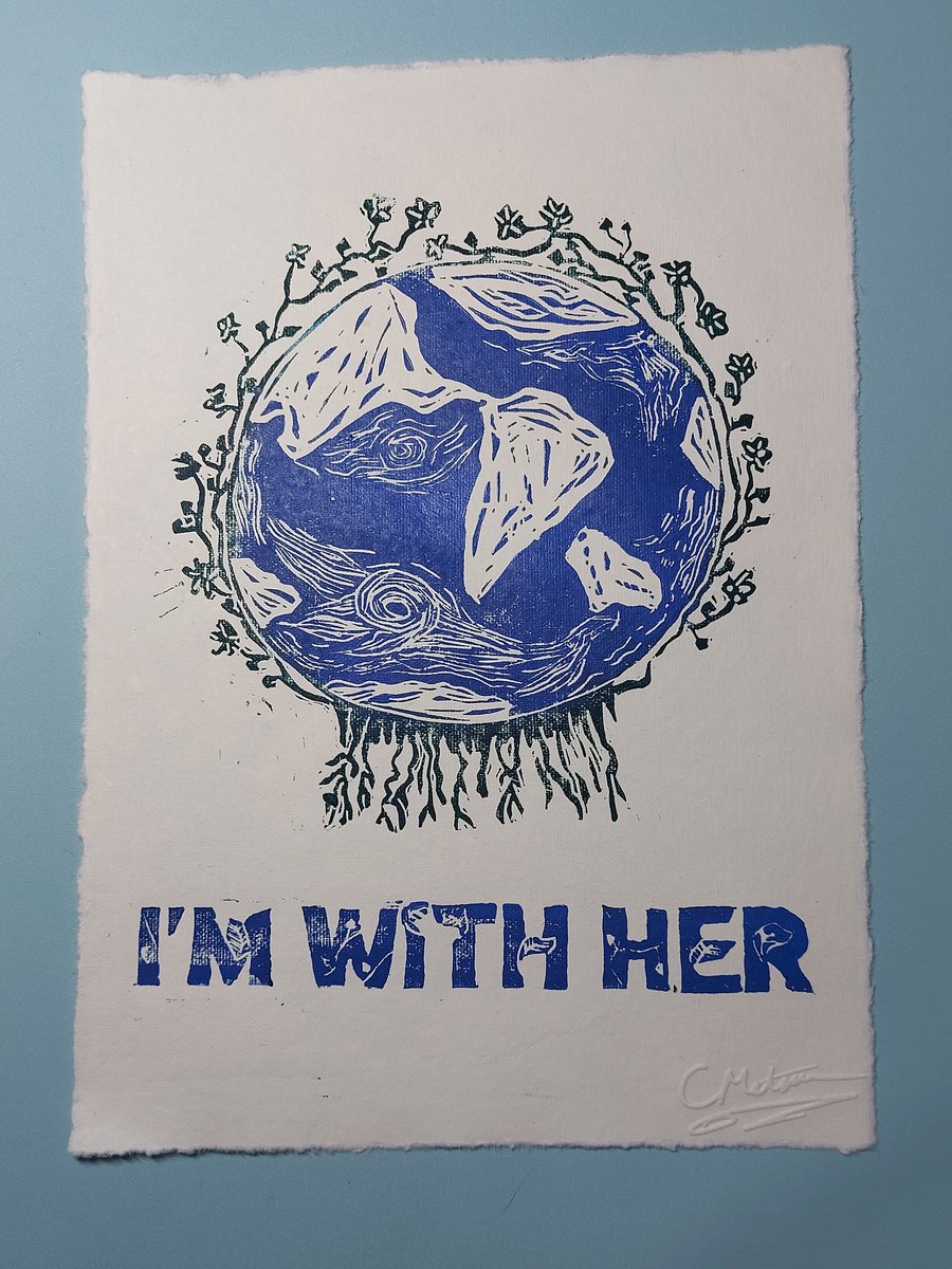 I’m With Her - A4 eco world lino print