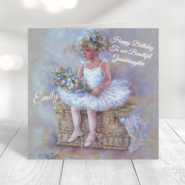 Personalised Little Girl Ballerina Birthday Card