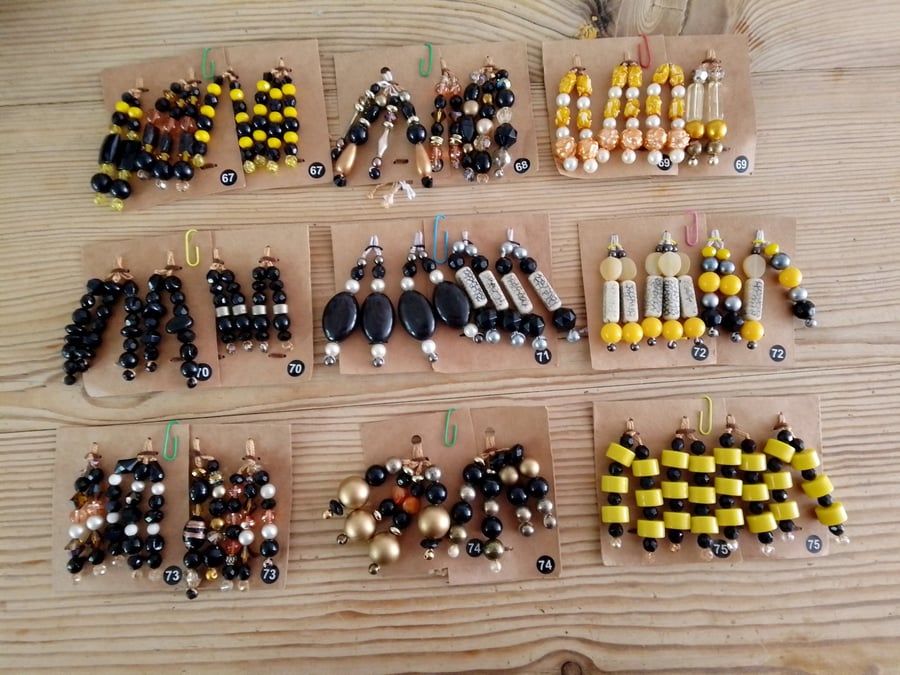 Sets of colour coordinated beaded gift decorations