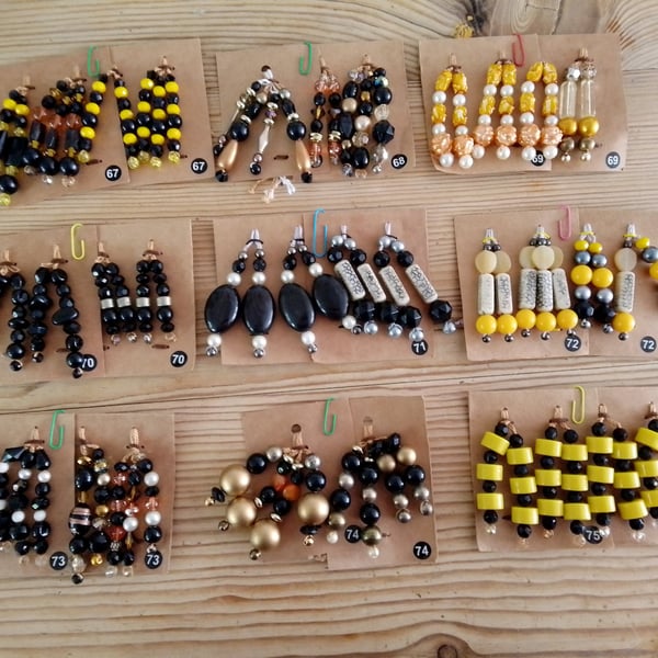 Sets of colour coordinated beaded gift decorations