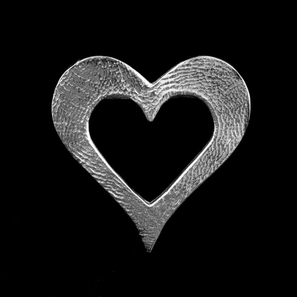 Dainty Heart Pewter scarf ring