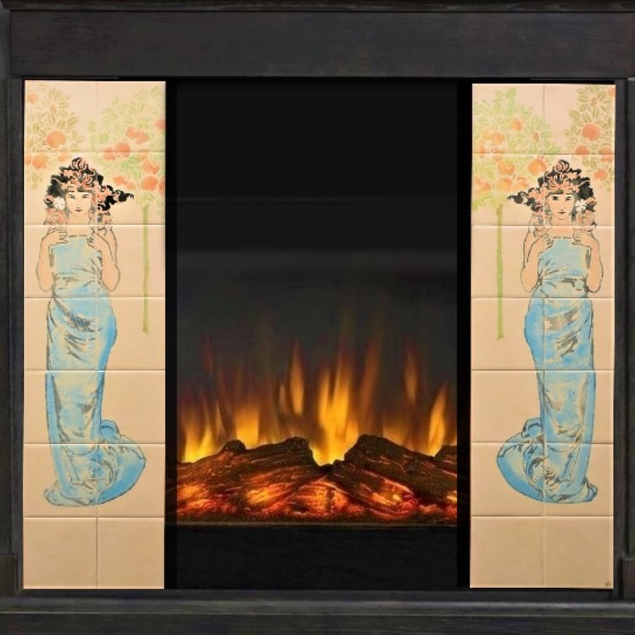 Fireplace Tile, Hand-painted Ceramic Tiles
