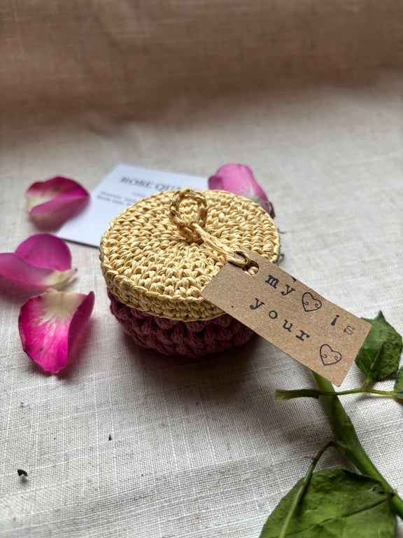 Small crocheted Jewellery box valentines gift