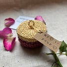 Small crocheted Jewellery box valentines gift