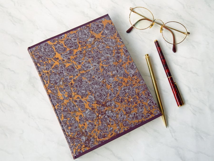 Marbled A5 Journal, Notebook. Hard cover with lined pages. Luxury Gifts.  