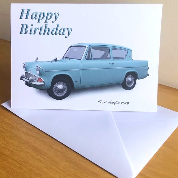 Ford Anglia 1967 - Birthday, Anniversary, Retirement or Plain Card