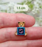 Cancer Bear Pin, Handmade Tiny Star Sign Wooden Teddy Badge - Image 5