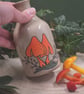 Bottle shaped, hand painted vase