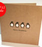Set of 12 Penguin Christmas Cards - Buttons - Image 1