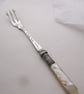 Antique pickle fork, hand stamped, pearl handled, whatever pickles your fancy