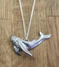 Handmade Humpback Whale Necklace: Recycled Pewter, 18 inch Chain, Ocean Sculptur - Image 6