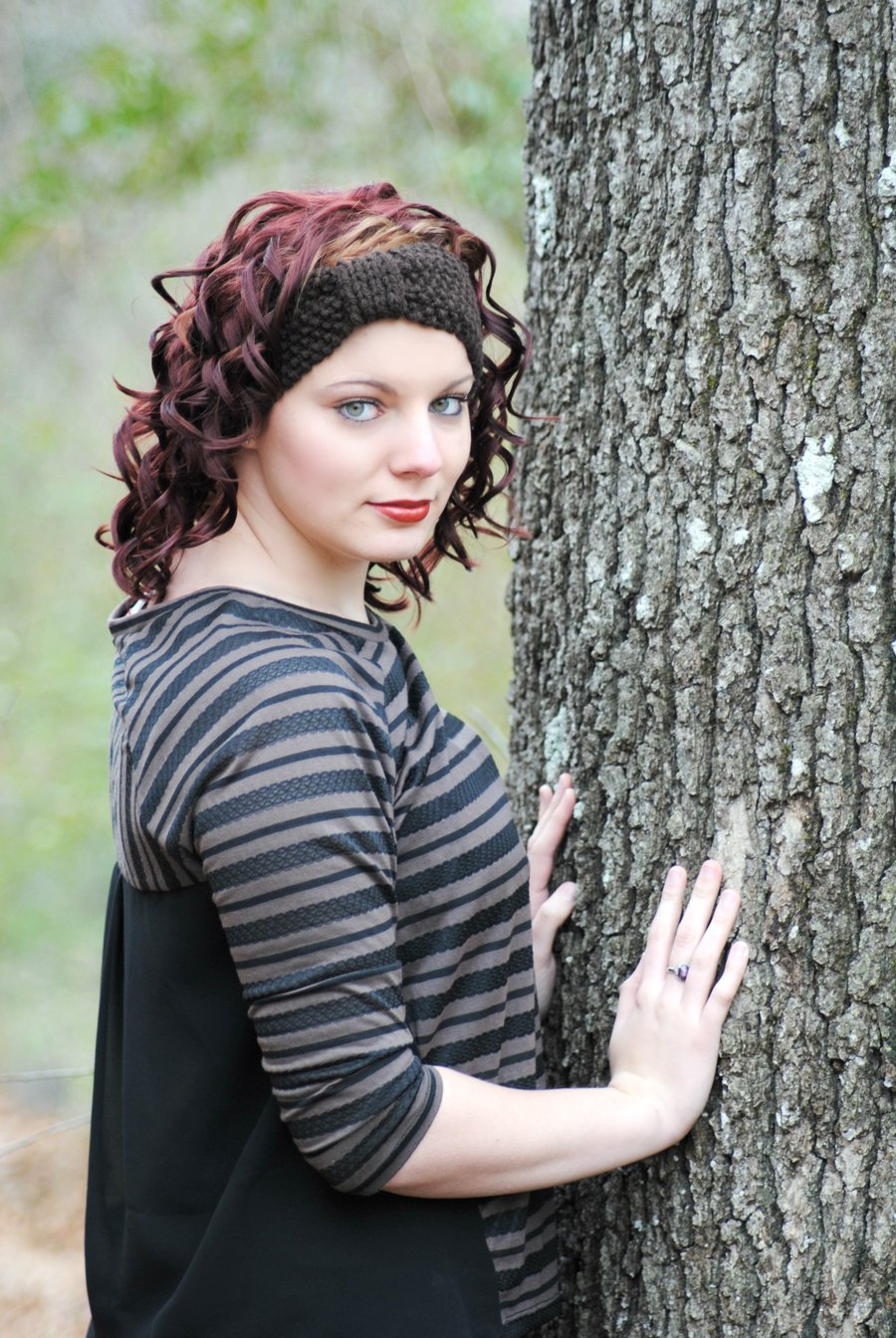 Brown Chunky Knitted Wide Headband Earwarmer