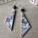 Upcycled wood earrings - dressmaking