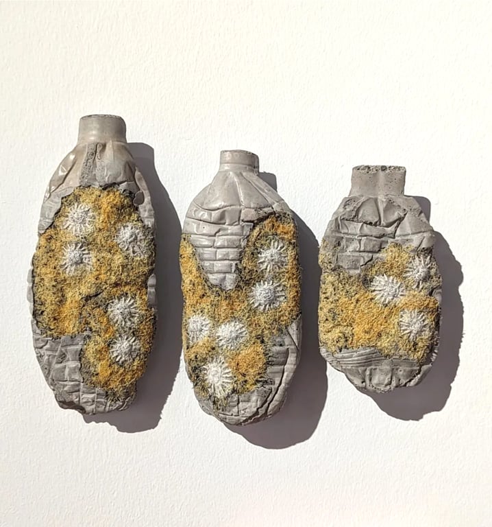 Message in a Bottle: Family Pack- sculpture from recycled materials