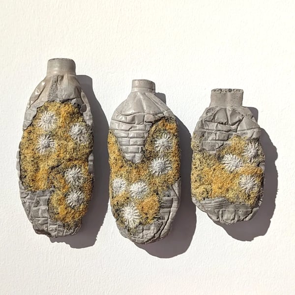 Message in a Bottle: Family Pack- sculpture from recycled materials