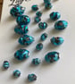 22 Vintage Handmade Blue Glass Foil & Millefiori Beads - Image 4