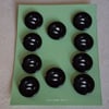 10 BLACK ROUND BUTTONS