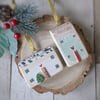 Set of 2 Wooden Christmas House Hanging Decorations