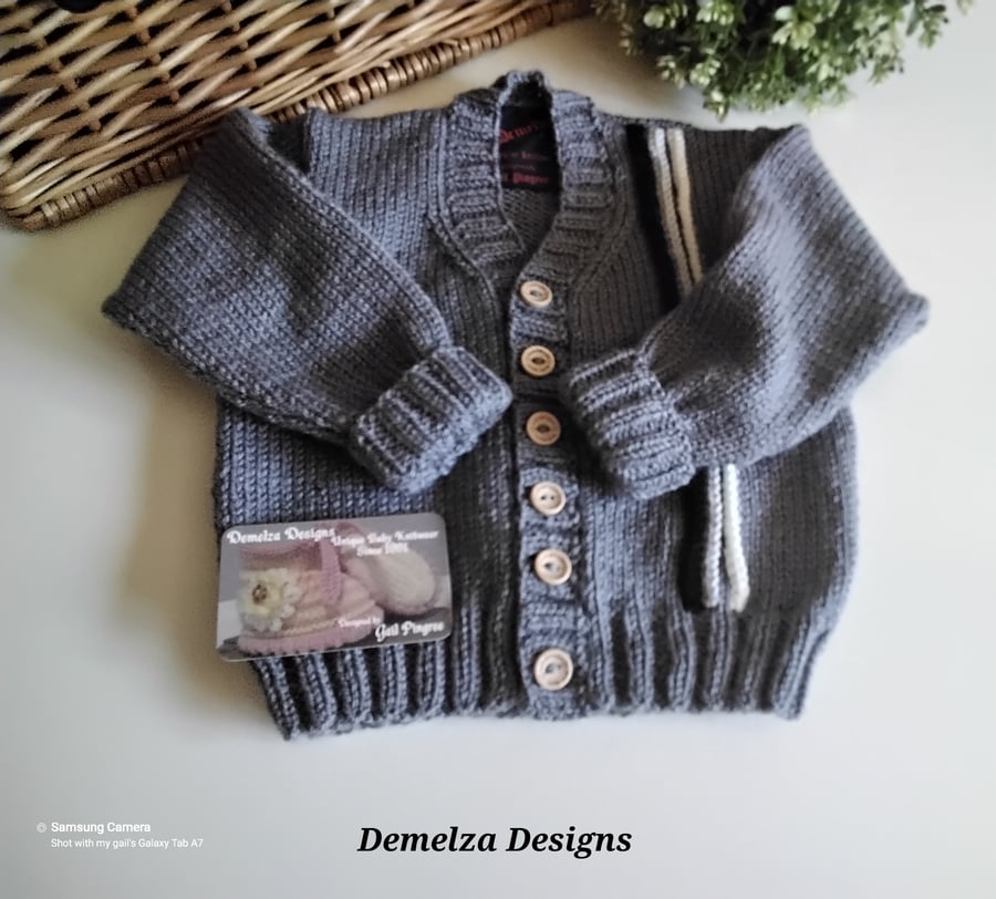 Designer Hand Knitted Cosy Toddler's Cardigan  12 - 18 months size