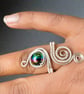 Adjustable Copper and Silver Wire Ring with Rainbow-Coated Hematite, gift  - Image 2