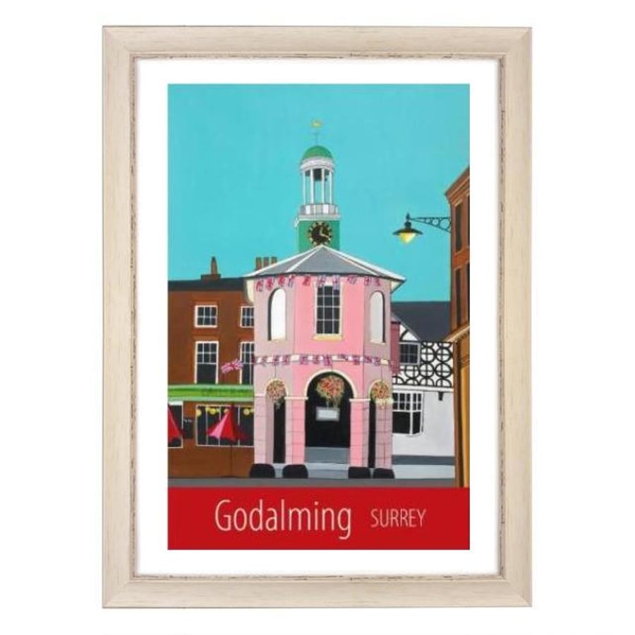 Godalming Surrey travel poster print by Susie West