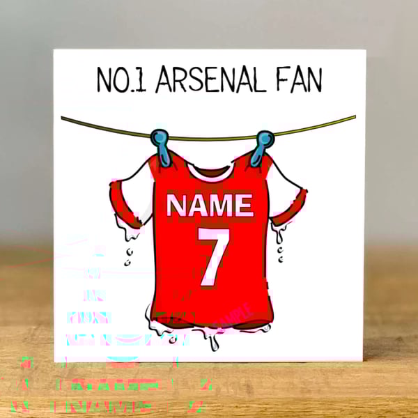 Personalised gunners Fan Card, Any Team, Football, Brother, Bestie, Dad, Mum, 
