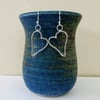 Sterling Silver Open Heart Drop Earrings 