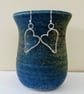 Sterling Silver Open Heart Drop Earrings 